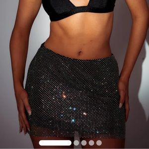 SLA THE LABEL Iridescent Romi Diamanté Skirt